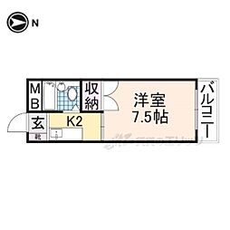 マルエスマンション 1Kの間取図画像