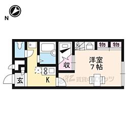 レオパレスアルカンシェル藤阪 1Kの間取図画像