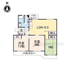 枚方藤阪ハイツA1棟 3LDKの間取図画像