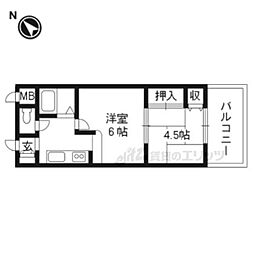 エル牧野 2Kの間取図画像