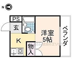 パルハウス・K 1Kの間取図画像