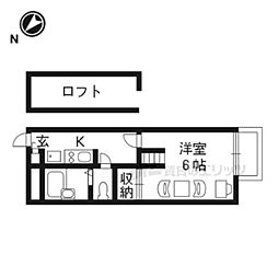 レオパレスプランタン五番館 1Kの間取図画像