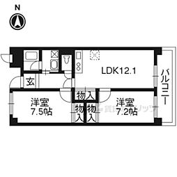 メゾンドシエル 2LDKの間取図画像