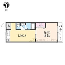シャンテー香里ヶ丘3 1LDKの間取図画像