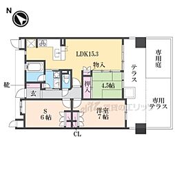 ネバーランドくずは東山 2LDKの間取図画像
