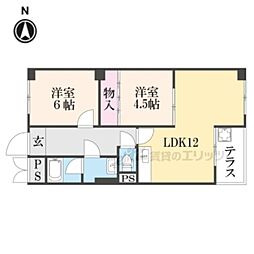 ハイツアザレア 2LDKの間取図画像
