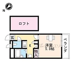 レオパレスカサグランデ 1Kの間取図画像