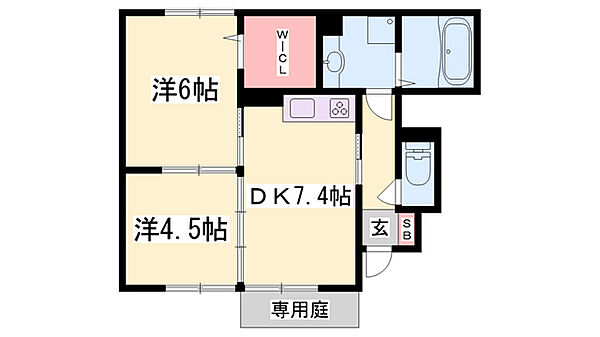 ボンセジュール北野 ｜兵庫県加東市北野(賃貸アパート2DK・1階・45.60㎡)の写真 その2