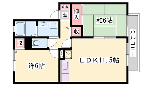 クレセントコート ｜兵庫県西脇市和田町(賃貸アパート2LDK・2階・53.72㎡)の写真 その2
