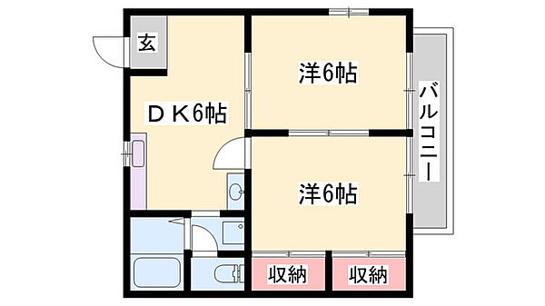 カームＳＴII ｜兵庫県加古川市野口町長砂(賃貸アパート2DK・2階・40.57㎡)の写真 その2