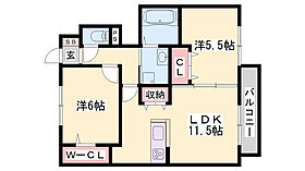 セントラルヴィレッジ泉A棟  ｜ 兵庫県小野市王子町（賃貸アパート2LDK・1階・55.71㎡） その2