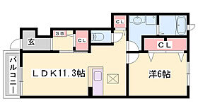 グランシャルムB  ｜ 兵庫県高砂市緑丘2丁目（賃貸アパート1LDK・1階・44.18㎡） その2