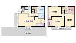神鉄粟生線 緑が丘駅 徒歩20分の賃貸一戸建て 2階3LDKの間取り