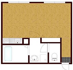 サニーパレス伊川谷 2階ワンルームの間取り