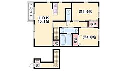 チェリーヒルズ 2LDKの間取図画像