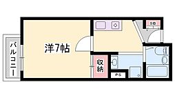 エスポワールカサイ 1Kの間取図画像