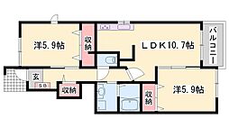 クラッセ壱番館 2LDKの間取図画像
