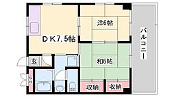 ミクロハイム 2DKの間取図画像