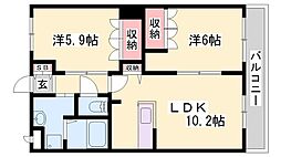 フジベルメゾン 2LDKの間取図画像