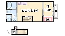 サンフォルテ三木西 1LDKの間取図画像
