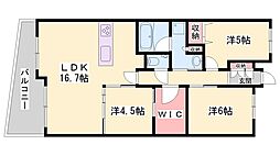 リベール明石ザフロント 3LDKの間取図画像