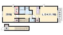 プラーチド2 1LDKの間取図画像