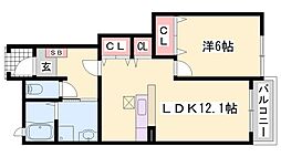 サンハイツ3 1LDKの間取図画像