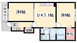 アバンツァート西島 2DKの間取図画像