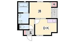 ベルセカンド 1DKの間取図画像