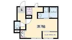 グローリアス 1Kの間取図画像