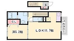 アンソレイユ3 1LDKの間取図画像