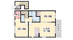 シャーメゾン播磨 2LDKの間取図画像