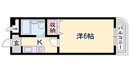 ジュネス高砂3 1Kの間取図画像