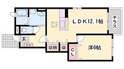 アメニティカスガ5 1LDKの間取図画像