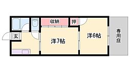 パインリーフ自由が丘 2Kの間取図画像