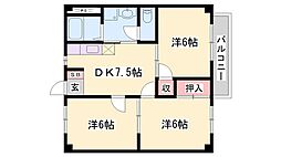 メゾンいなみ野 3DKの間取図画像