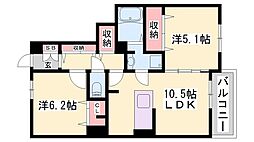 エル モンテ 2LDKの間取図画像