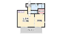 ヴィーヴルミュウ 1LDKの間取図画像