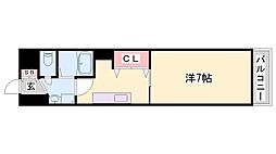 Cornicheポコアポコ明石鍛治屋町五番館 1Kの間取図画像