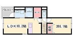 サンクレール2 1LDKの間取図画像