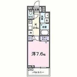 明石市大蔵八幡町アパート 1Kの間取図画像