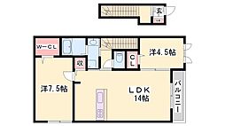ディー・ヴェルジェ2 2LDKの間取図画像