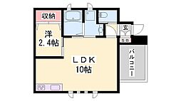 アミューズ東加古川駅前 1LDKの間取図画像
