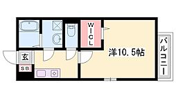 フローラ山の下 1Kの間取図画像