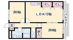 ニューマリッチ加古 2LDKの間取図画像