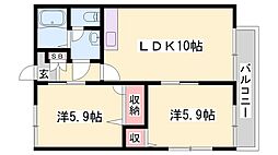 カーサベルデ3 2LDKの間取図画像