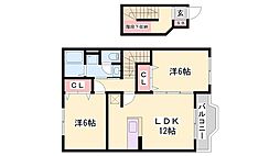 ヒラソール 2LDKの間取図画像