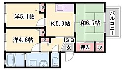 グランヴェルジュA 3Kの間取図画像