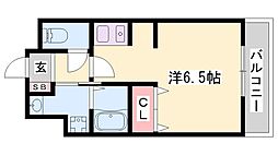 Hatch明石 1Kの間取図画像