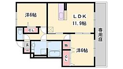 プティ・ヴィラージュ 2LDKの間取図画像